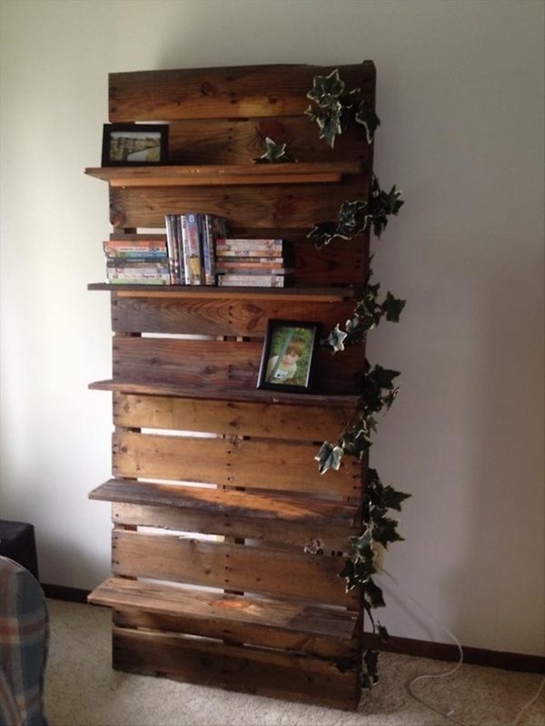 Wood Pallet Bookshelves DIY